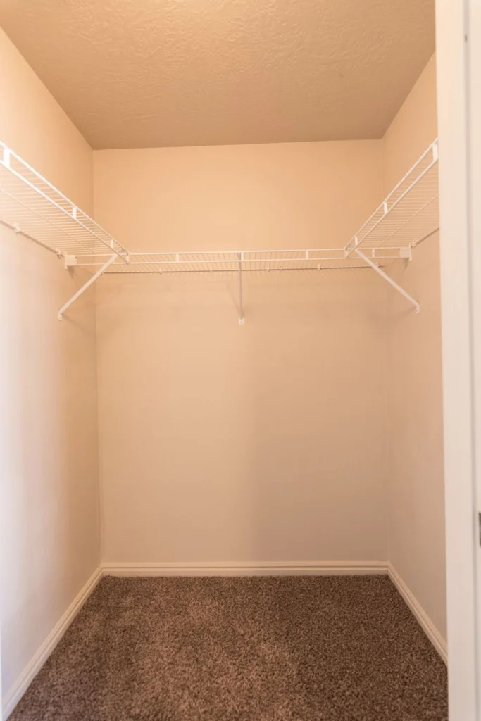 walk in closet with shelves